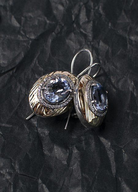 Earrings with Aquamarine