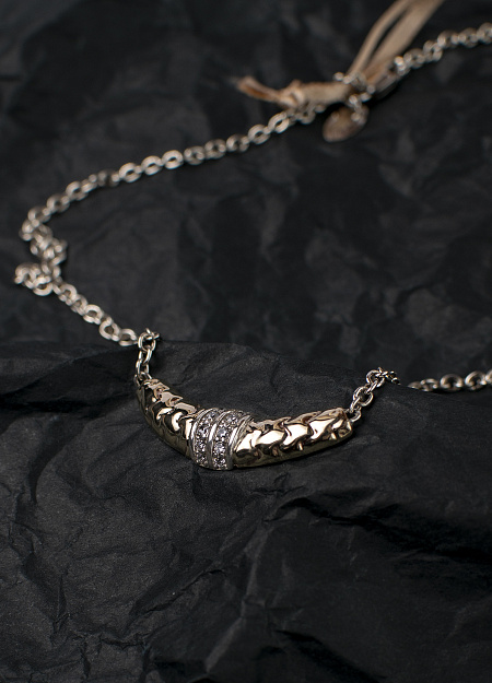 Gold and silver pendant with Zirconia