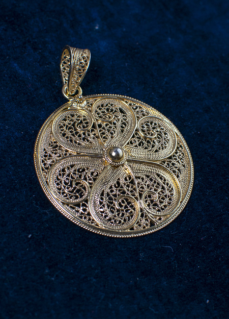 Pendant Gold Plated Silver with ornament octopus 