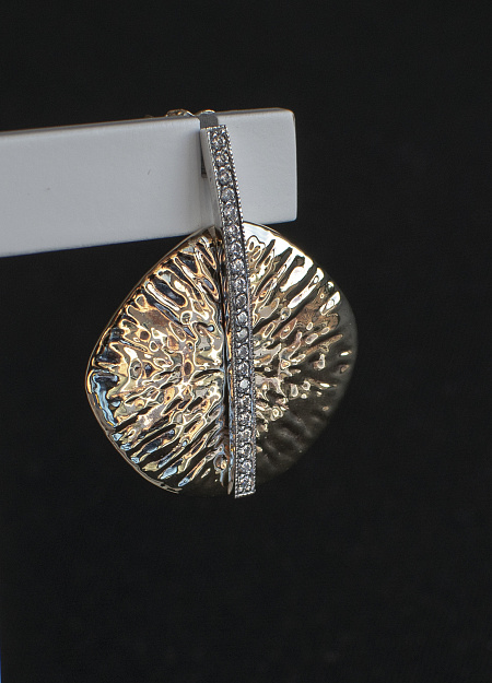 Gold and Silver Earrings with Zirconia