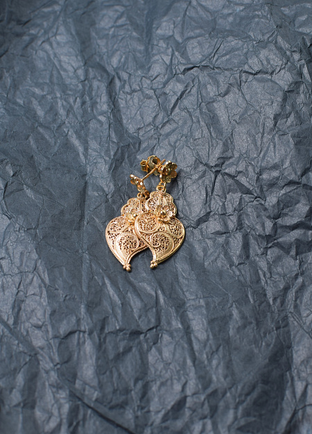 Earrings "Heart of Viana". Gold Plated Silver 5g