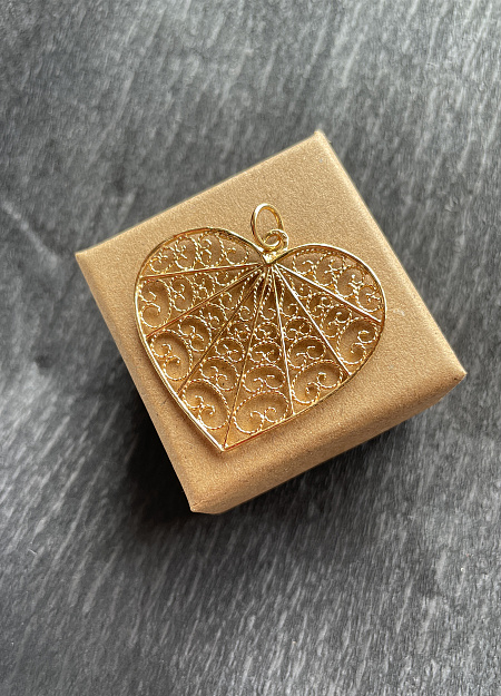 Pendant Heart. Gold Plated Silver