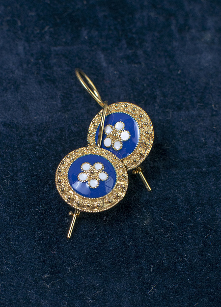 Caramujo earrings blue 2.1g