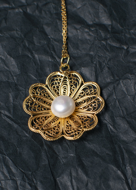 rosette pendant with pearl 6,7g