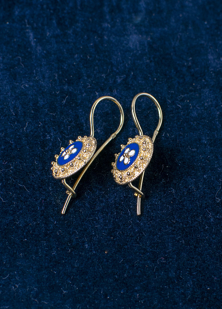 Caramujo earrings blue 1.8g